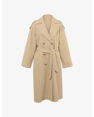House Of Cb Marais Belted-Waist Cotton-Blend Trench Coat Xs (A-C Cup) - Natural