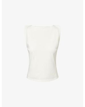 Stylein Jody Boat-Neck Woven Top - White