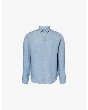 Orlebar Brown Giles Long-Sleeve Linen Shirt - Blue
