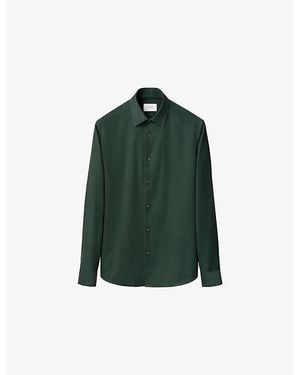 Eton Solid Corduroy Casual-Fit Cotton Shirt - Green