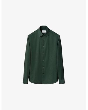 Eton Solid Corduroy Casual-Fit Cotton Shirt - Green
