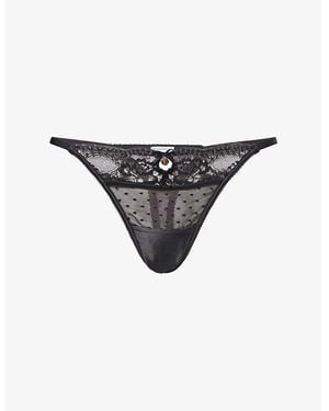 Lounge Underwear Adelyn Lace Thong - Gray