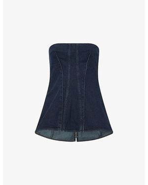 Agolde Lara Corset Denim Top - Blue