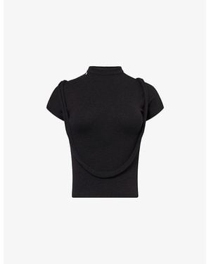 OTTOLINGER Deconstructed Strap Knit Top - Black