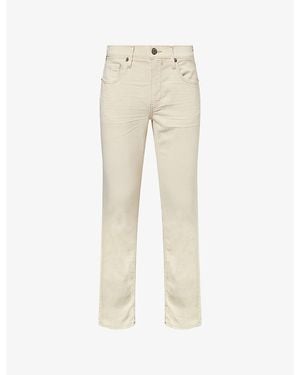 PAIGE Federal Straight-Leg Slim-Fit Stretch-Denim Jeans - Natural