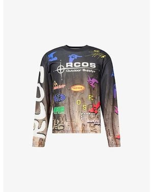 Reese Cooper Owens Long-Sleeve Micro-Mesh Jersey Top - Blue