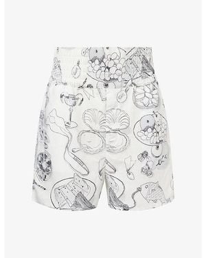 Jacquemus Le Boxer Printed Woven Shorts - White