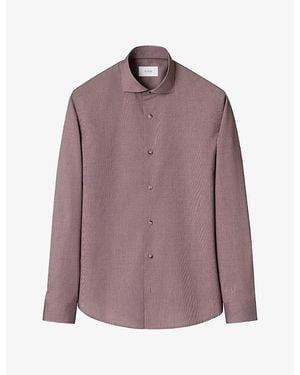 Eton Solid Lighweight Cotton Poplin Shirt - Purple
