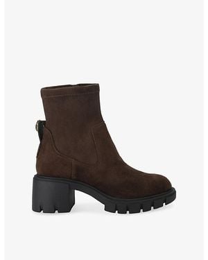 Kurt Geiger Step Heeled Suede Ankle Boots - Brown