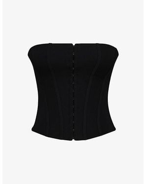 House Of Cb The Strapless Stretch-Jersey Corset Top Xs (A-C Cup) - Black