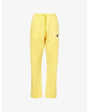 HELLSTAR Mad Sun Straight-Leg Cotton-Jersey Jogging Bottoms - Yellow