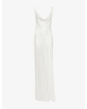 Rat & Boa Ophelia Cowl-Neck Satin Maxi Dress - White