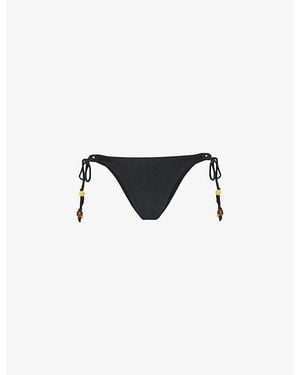 Seafolly Mid-Rise Tie-Side Bikini Bottoms - Black