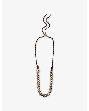 Weekend by Maxmara Knotted-Chain Faux-Pearl Necklace - Metallic