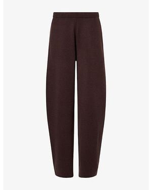 The Couture Club Compact Barrel-Leg Knitted Jogging Bottoms - Purple