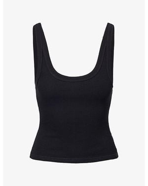 Dissh Phoebe Scoop-Neck Cotton-Blend Tank Top - Black