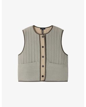 Soeur Hima Quilted Cotton Vest - Gray