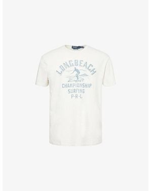 Polo Ralph Lauren Printed Crewneck Cotton-Jersey T-Shirt - White