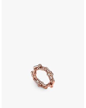 Tiffany & Co. Tiffany Hardwear Small Link 18Ct Rose- And 0.26Ct Diamond Ring - White