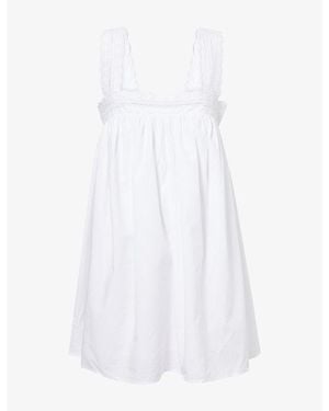 Dissh Miranda Lace-Trim Cotton-Blend Mini Dress - White