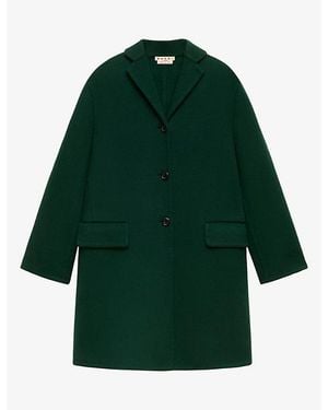 Marni Single-Breasted Wool And Cashmere Coat - Green