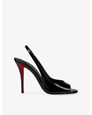 Christian Louboutin Sofia Z 100 Patent-Leather Sling Leather Heeled Courts - Black