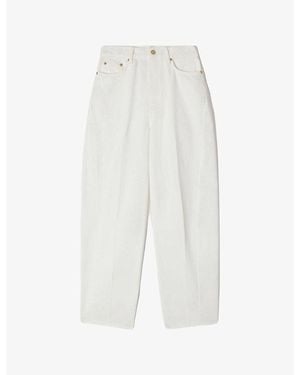 Sandro Barrel-Leg High-Rise Jeans - White