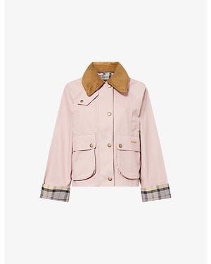 Barbour Beadnell Cropped Cotton Jacket - Pink