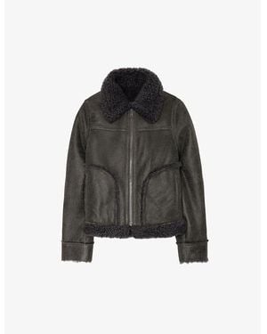 Zadig & Voltaire Kady Regular-Fit Shearling And Leather Jacket - Black