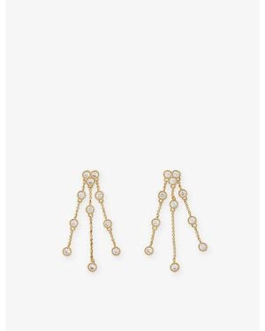 Maje Nelibo Crystal-Embellished-Tone Brass Drop Earrings - Natural