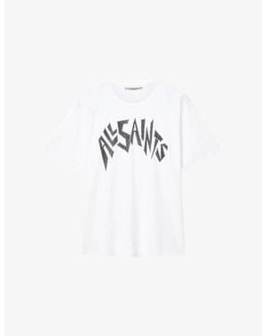 AllSaints Zinc Logo-Print Cotton T-Shirt - White