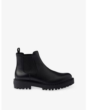 Prada Lug Tread Leather Chelsea Boots - Black