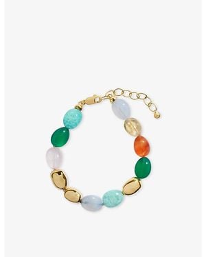 Monica Vinader Rio Bold Multi Gemstone 18Ct Vermeil And Freedom Stones Beaded Bracelet - Blue