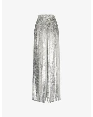 Stella McCartney Fil Coupe Velvet Trousers - Grey