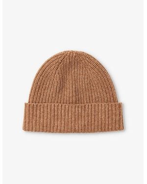 Whistles Knitted Wool Beanie Hat - Brown