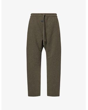Fear Of God Drawstring Wide-Leg Wool-Blend Trousers - Green