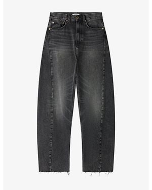 Sandro Faded Barrel-Leg Denim Jeans - Gray