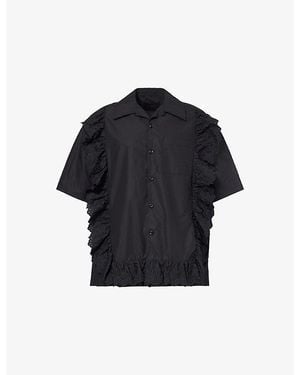 Simone Rocha Pillowcase Embroidered-Trim Cotton Shirt - Blue
