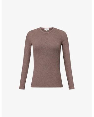 Agolde Delphi Slim-Fit Rib-Knit Top - Brown