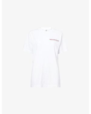 Sporty & Rich Duty Run Club Cotton T-Shirt - White