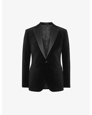 Reiss Ace Single-Breasted Stretch-Velvet Blazer - Black