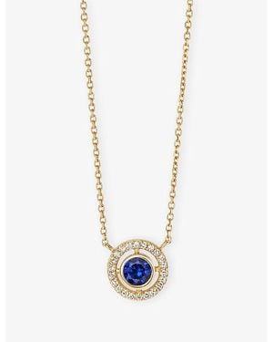 Astley Clarke September Birthstone 14Ct- Sapphire And 0.08Ct Lab-Grown Diamond Pendant Necklace - White