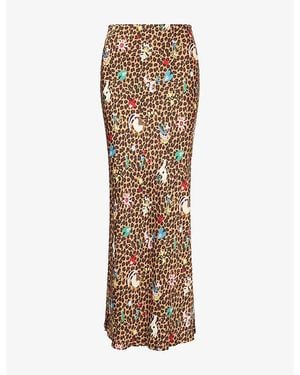 Never Fully Dressed Dorris Leopard-Print Woven Maxi Skirt - Brown