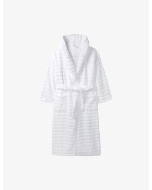 The White Company Self-Tie Textured Cotton Robe - White
