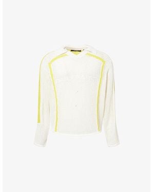 Daily Paper Football Striped Knitted Top - White