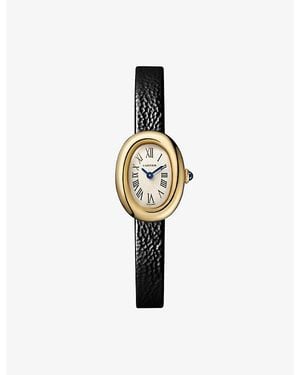 Cartier Baignoire Mini 18Ct And Leather Quartz Watch 24.6Mm - Metallic