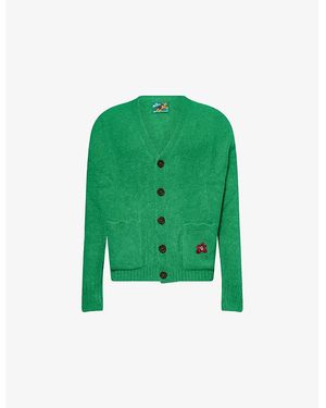 GOLF le FLEUR Fleur Sequin Mohair-Wool Knitted Cardigan - Green