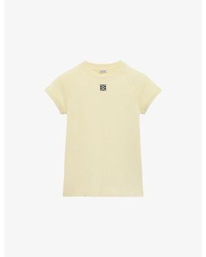 Loewe Logo-Embroidered Slim-Fit Knitted T-Shirt - Yellow