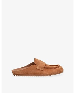 Pedro Garcia Blima Suede Backless Loafers - Brown