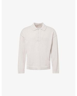 The Couture Club Long-Sleeve Gauge Knitted Polo T-Shirt - White